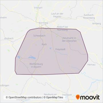 Anrufsammeltaxi coverage area map