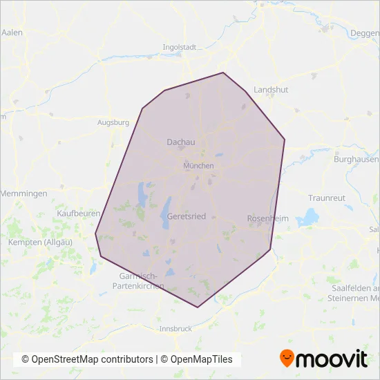 MVV-Regionalbus coverage area map