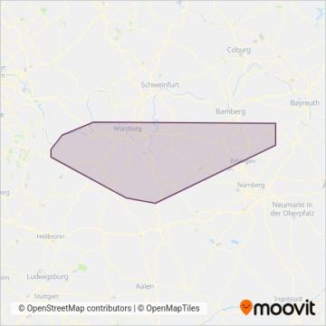 Схема покрытия компании Verkehrsgemeinschaft Main-Tauber