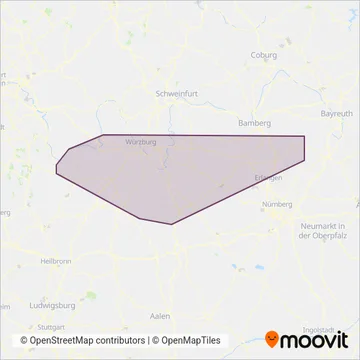 Verkehrsgemeinschaft Main-Tauber coverage area map