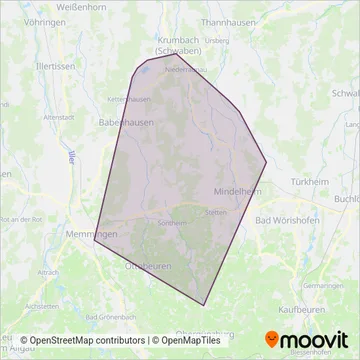 Brandner/Babenhausen (VMK) - Bus coverage area map