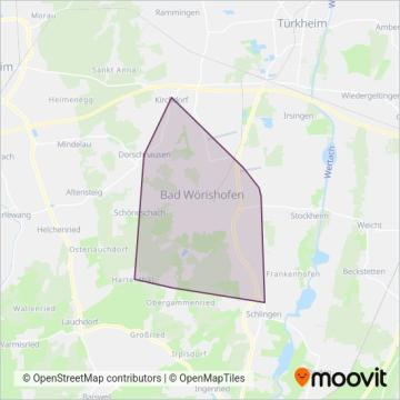 Схема покрытия компании Stadtverkehr Bad Wörishofen