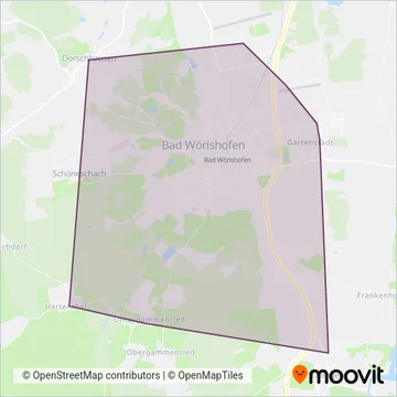 Stadtverkehr Bad Wörishofen coverage area map