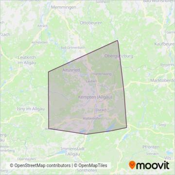 Схема покрытия компании Stadtbus Kempten