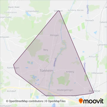 RBA Betrieb Augsburg coverage area map