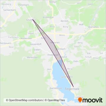 Схема покрытия компании Bayerische Oberlandbahn (Автобус)
