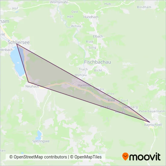 Bayerische Oberlandbahn (Bus) coverage area map