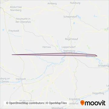 Схема покрытия компании Regionalbuslinien (Поезд)