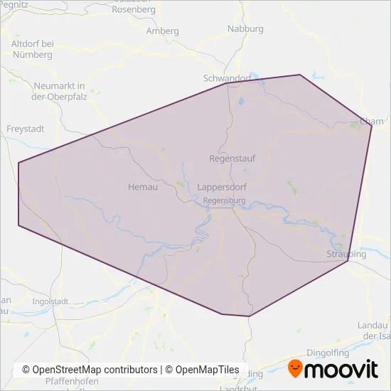 Regionalbuslinien (Bus) coverage area map