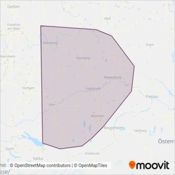 Схема покрытия компании Nahreisezug