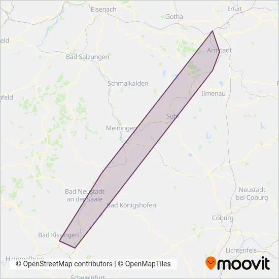 DB Regio AG Südost coverage area map