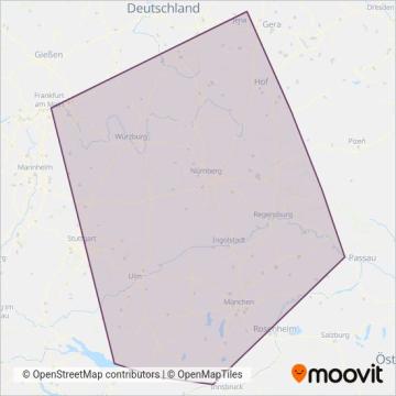 Схема покрытия компании DB Regio AG Bayern