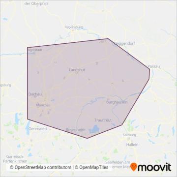 Схема покрытия компании DB RegioNetz Verkehrs GmbH Südostbayernbahn