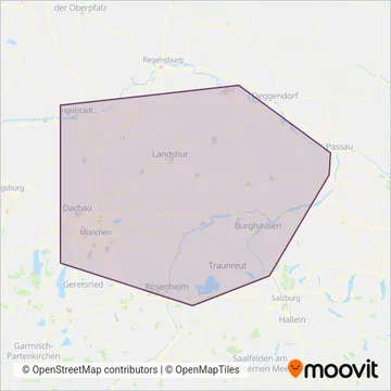 Схема покрытия компании DB RegioNetz Verkehrs GmbH Südostbayernbahn