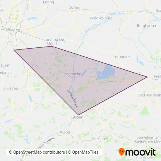 Meridian (Rail) coverage area map