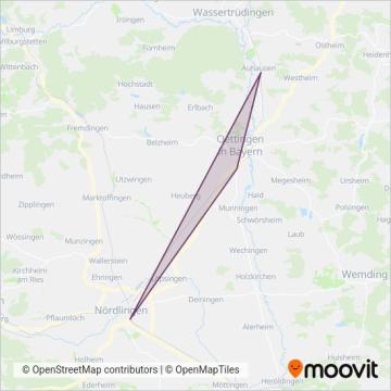 Схема покрытия компании BayernBahn Betriebs-GmbH