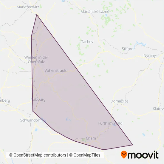 oberpfalzbahn - Die Länderbahn GmbH DLB (Rail) coverage area map
