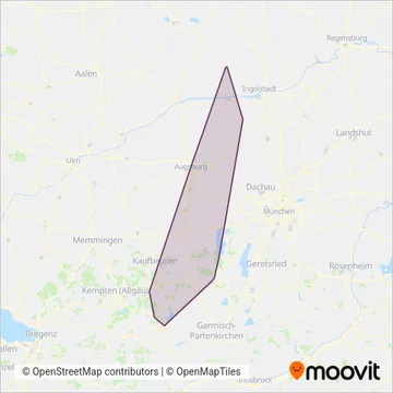 Схема покрытия компании Bayerische Regiobahn (Поезд)
