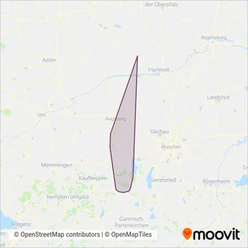Схема покрытия компании Bayerische Regiobahn (Автобус)