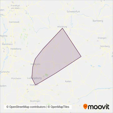 Схема покрытия компании Go-Ahead Verkehrsgesellschaft Deutschland mbH (Поезд)
