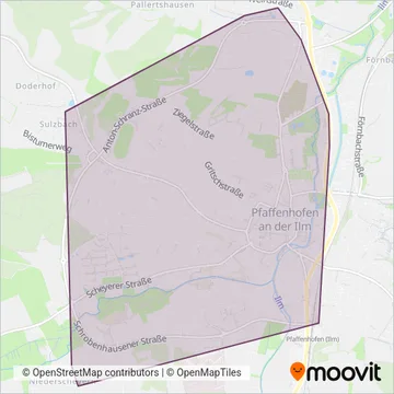 Stadtverkehr Pfaffenhofen (Ilm) coverage area map