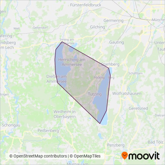 Schiffahrt coverage area map