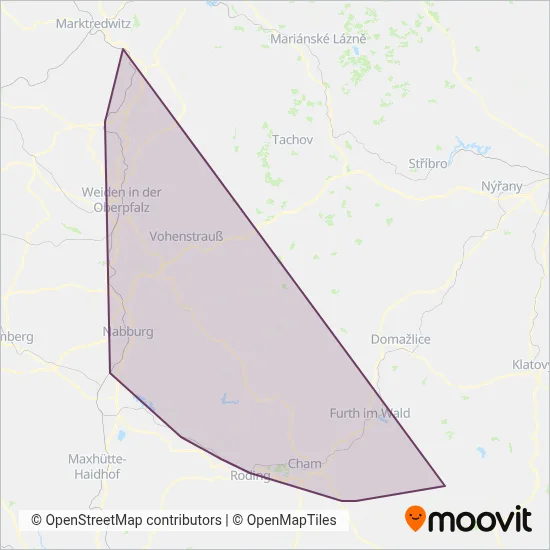 oberpfalzbahn - Die Länderbahn GmbH DLB (Rail) coverage area map