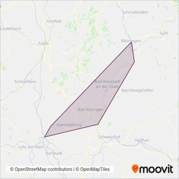 Схема покрытия компании Erfurter Bahn (Поезд)
