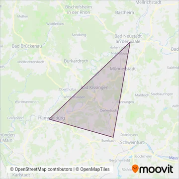 Erfurter Bahn (Bus) coverage area map