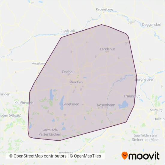 Regionalverkehr Oberbayer (überregional) Verbundsgebiet