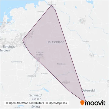 Nachtzug coverage area map