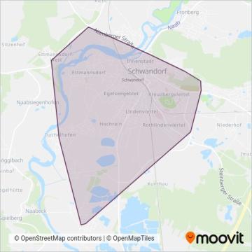Схема покрытия компании Stadtverkehr Schwandorf (WiesBus)