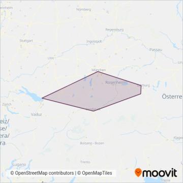 Схема покрытия компании DB Fernverkehr AG (Автобус)