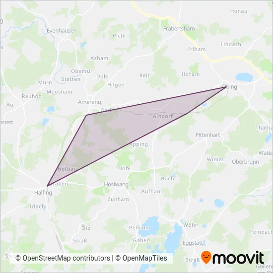 Chiemgauer Lokalbahn coverage area map