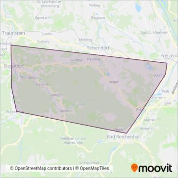 Схема покрытия компании Berchtesgadener Land Bahn (Поезд)