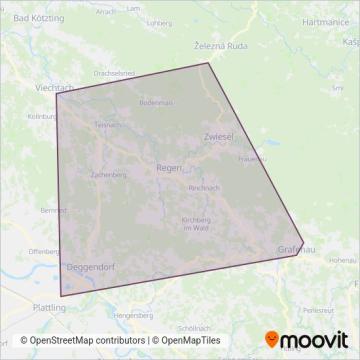Схема покрытия компании waldbahn - Die Länderbahn GmbH DLB (Поезд)