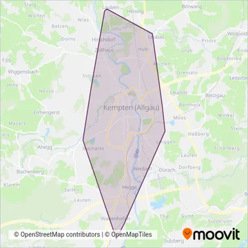 Схема покрытия компании Haslach Bus