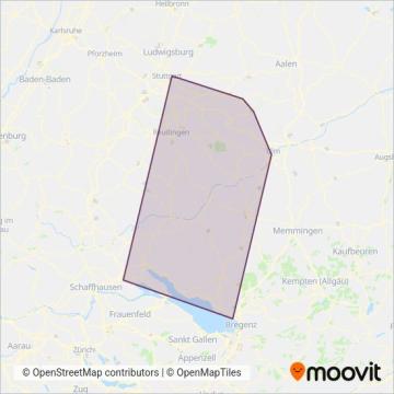 Схема покрытия компании DB ZugBus Regionalverkehr Alb-Bodensee
