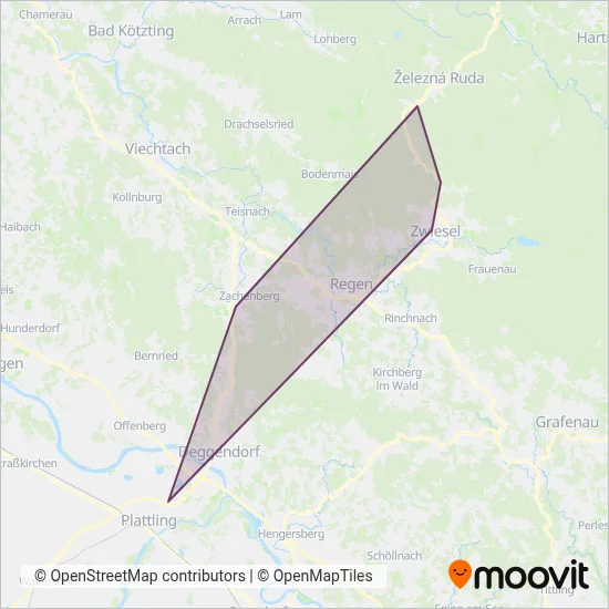 waldbahn - Die Länderbahn GmbH DLB (Bus) coverage area map