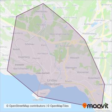 Схема покрытия компании Stadtverkehr Lindau