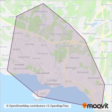 Схема покрытия компании Stadtverkehr Lindau