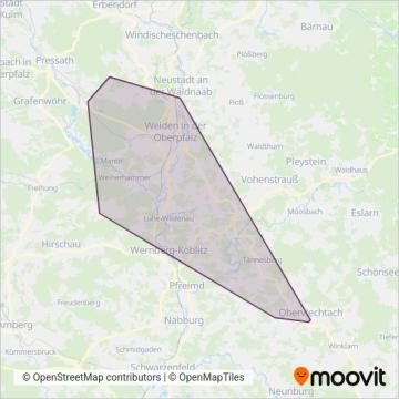 Схема покрытия компании Überlandverkehr