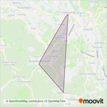 Схема покрытия компании Berchtesgadener Land Bahn (Автобус)