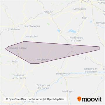 Схема покрытия компании Omnibusverkehr Abt Schwäbisch Gmünd