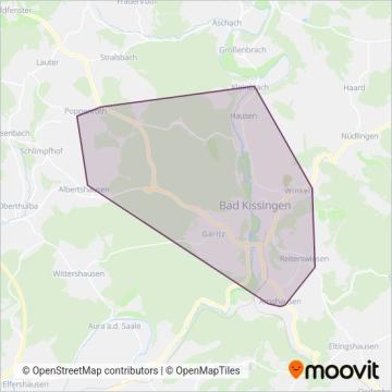 Схема покрытия компании Stadtverkehr Bad Kissingen