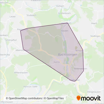 Stadtverkehr Bad Kissingen coverage area map