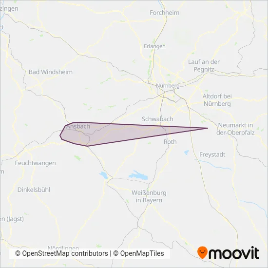 Ansbacher Bäder und Verkehrs GmbH coverage area map