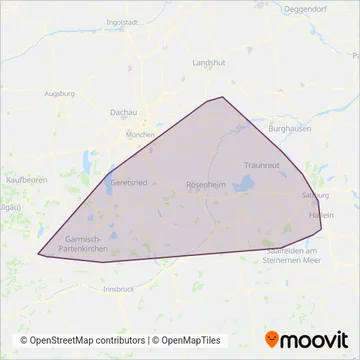 Bus RV Oberbayern coverage area map