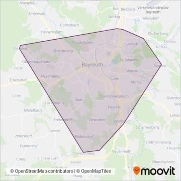 Схема покрытия компании Bus Bayreuth