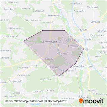 Схема покрытия компании Bus Schwabach (Wutzer)
